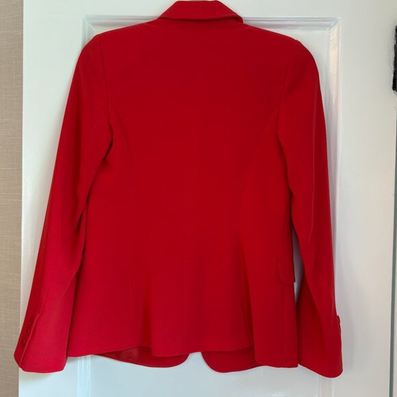 LE BON MARCHE River Gauche RED CREPE BLAZER Size 34 - Picture 4 of 4